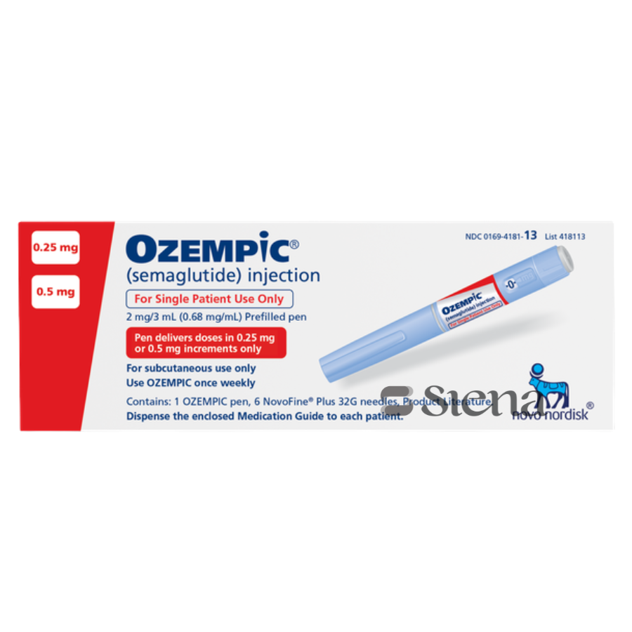 Ozempic 0.25/0.5mg (1 pen + 6 needles) Once Weekly Semaglutide Injection