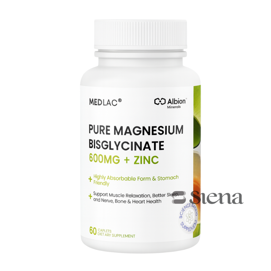 Pure Magnesium Bisglycinate 600mg + Zinc 60s